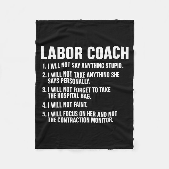 Funny Labor Coach New Mom New Dad Hostal New Baby  Fleece Blanket (Front)