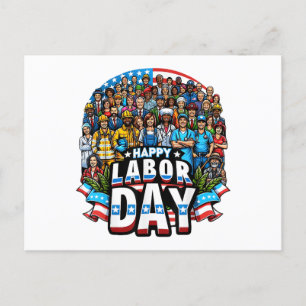 Funny Labour Day Happy American Labour Day Holiday Postcard