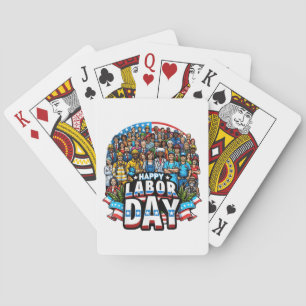 Funny Labour Day Happy American Labour Day Playing Cards