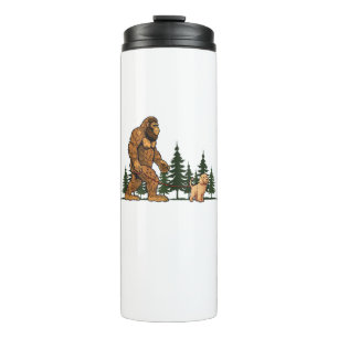 Funny Labradoodle Bigfoot Dog Walking Dog Mum Dad Thermal Tumbler
