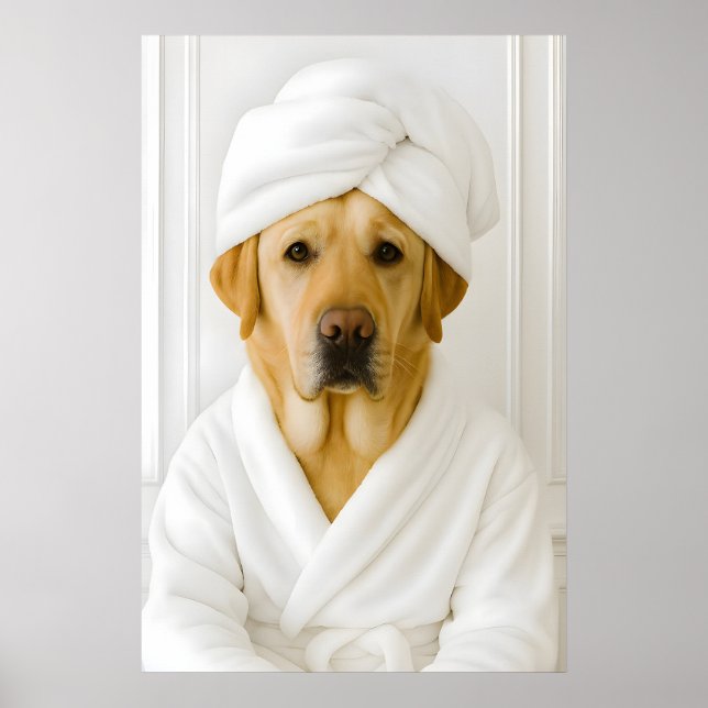 Funny Labrador Bathroom Print, Labrador In Poster (Front)