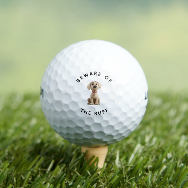 Funny Labrador "Beware of the Ruff" Golf Balls (Insitu Tee)