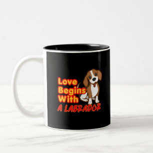 Funny Labrador Dog Dad Gift Two-Tone Coffee Mug