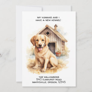 Funny Labrador Dog Moving Announcement