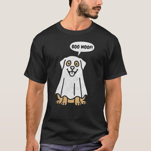 Funny Labrador Halloween Ghost Dog T-Shirt (Front)