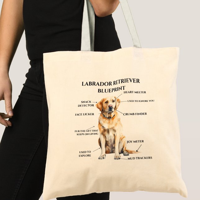 Funny Labrador Retriever  Blueprint Tote Bag (Creator Uploaded)