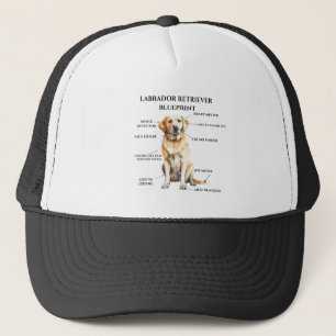 Funny Labrador Retriever Blueprint Trucker Hat
