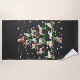 Funny Labrador Retriever Christmas Tree Classic T- Beach Towel