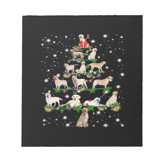 Funny Labrador Retriever Christmas Tree Classic T- Notepad (Front)