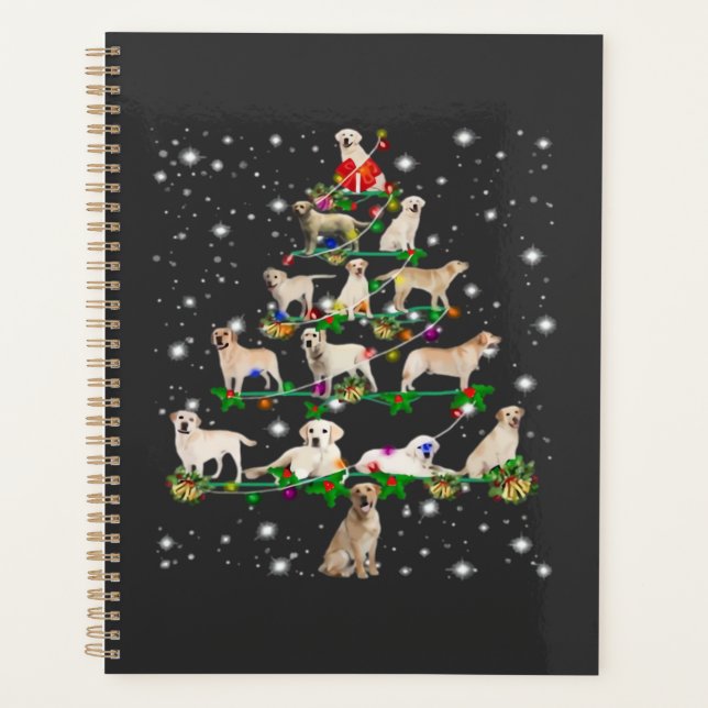 Funny Labrador Retriever Christmas Tree Classic T- Planner (Front)