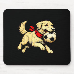 Funny Labrador Retriever Dog Playing Soccer Game D Mouse Pad