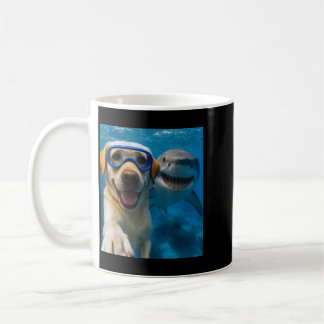 Funny Labrador Retriever Dog Selfie With Shark Coffee Mug
