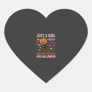 Funny Labrador Retriever Halloween Pumpkin Dog Heart Sticker