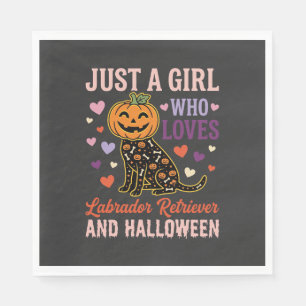 Funny Labrador Retriever Halloween Pumpkin Dog Napkin