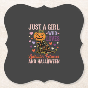 Funny Labrador Retriever Halloween Pumpkin Dog Paper Coaster