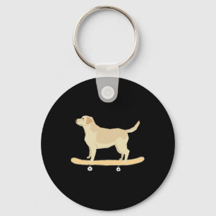Funny Labrador Skateboarding Dog T Shirt Gift Key Ring