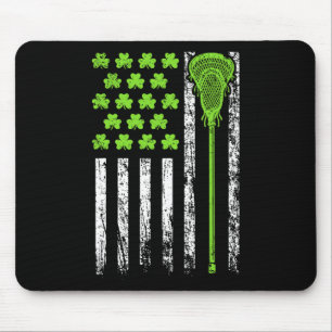 Funny Lacrosse American Flag St Patrick Day For Me Mouse Pad