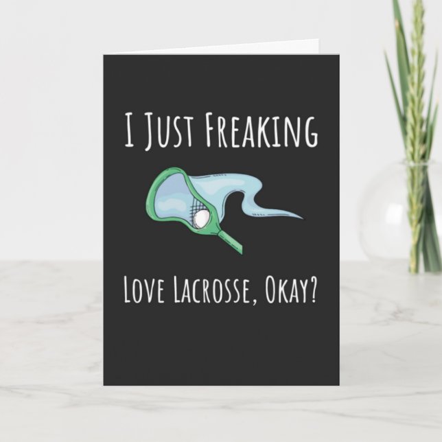 Funny Lacrosse Cards Ball Stick Sport Lax Player (Front)