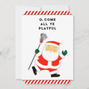 Funny Lacrosse Christmas Holiday Card