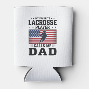 Funny Lacrosse Dad American Flag Vintage Shirt Des Can Cooler
