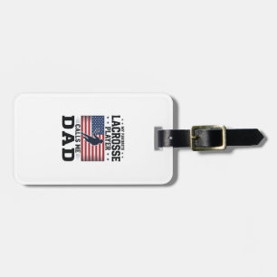 Funny Lacrosse Dad American Flag Vintage Shirt Des Luggage Tag