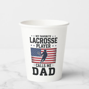 Funny Lacrosse Dad American Flag Vintage Shirt Des Paper Cups
