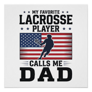 Funny Lacrosse Dad American Flag Vintage Shirt Des Poster
