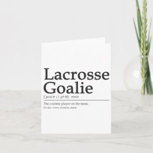Funny Lacrosse Goalie Definition Quote Cool Men Wo Card