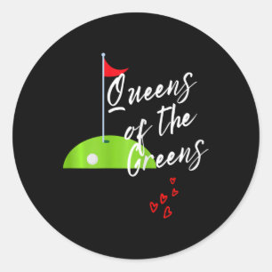 Funny Ladies Golf Greens Women Queens Love Golfing Classic Round Sticker