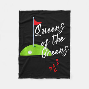 Funny Ladies Golf Greens Women Queens Love Golfing Fleece Blanket