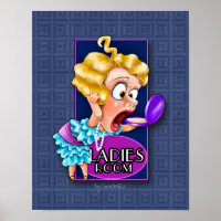 Funny Ladies room sign. Flapper. 1920 theme