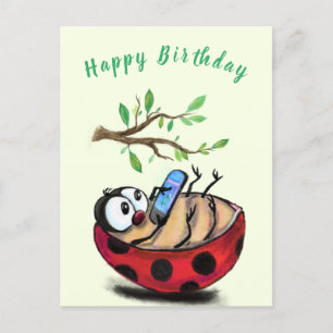 Funny Ladybug Birthday Card