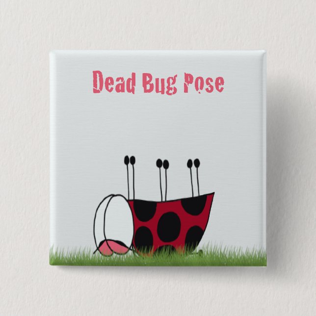 Funny Ladybug Dead Bug Yoga Pose 15 Cm Square Badge (Front)