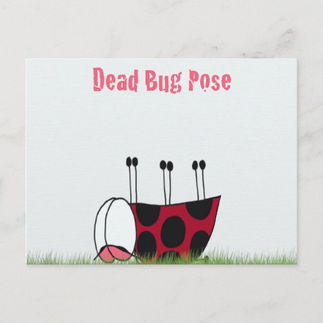 Funny Ladybug Dead Bug Yoga Pose Postcard (Front)