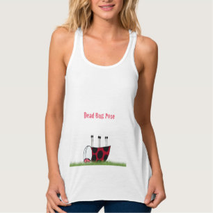 Funny Ladybug Dead Bug Yoga Pose Singlet
