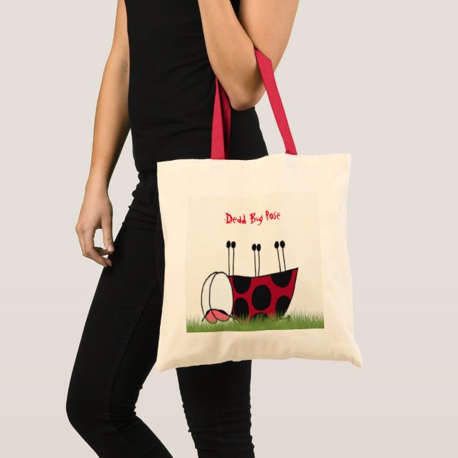 Funny Ladybug Dead Bug Yoga Pose Tote Bag (Front (Product))