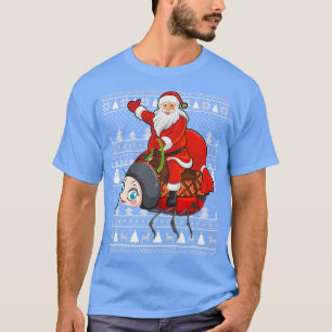 Funny Ladybug Lover Santa Riding Ladybug Ugly Chri T-Shirt