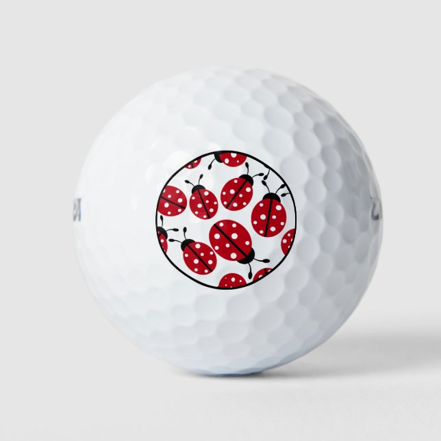 Funny Ladybugs Pattern Nature Themne Golf Balls (Front)