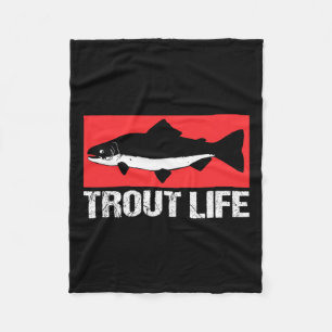 Funny Lake Trout Fisherman Fishing Trout Life Fleece Blanket