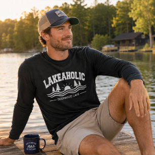 Funny Lakeaholic Deerwood Lake Classic Lake Life Tri-Blend Shirt