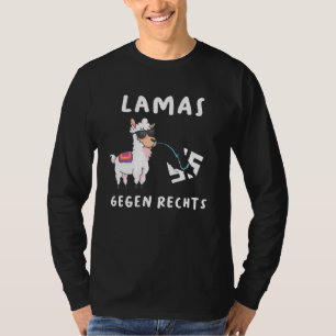 Funny Lamas Against Right  Alpaca T-Shirt