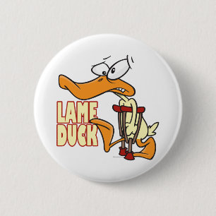 funny lame duck cartoon 6 cm round badge
