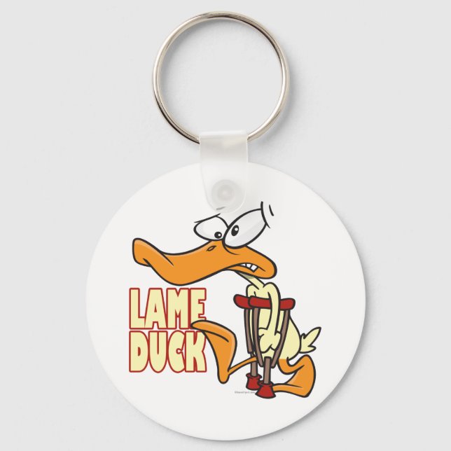 funny lame duck cartoon key ring (Front)