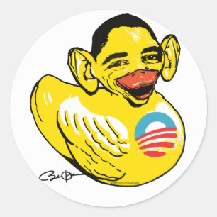 Funny Lame Duck Potus Obama Gear Classic Round Sticker