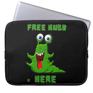 funny laptop sleeve "FREE HUGZ..."