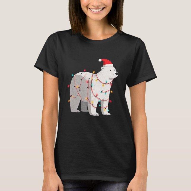 Funny Lar Bear Christmas Graphics Animal Lights Lo T-Shirt (Front)
