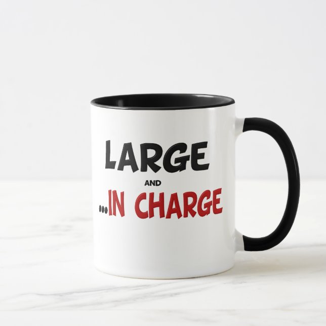 Funny Large and in Charge  Boss Mug (Right)