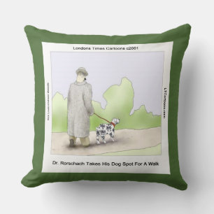 Funny Large Dr. Rorschach Cotton Throw Pillow