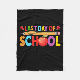 Funny Last Day Of School Sign Autograph Graduation Fleece Blanket