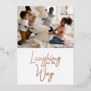 Funny Laughing All The Way Five Photo Holiday Card